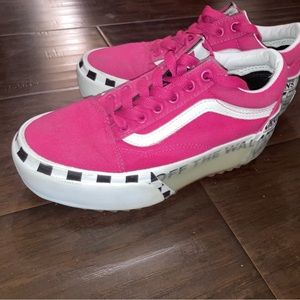 Hot pink platform vans